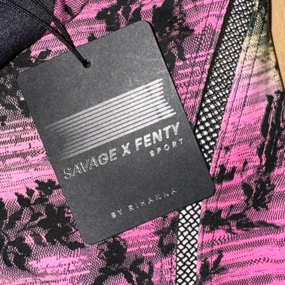 SAVAGE X FENTY Flow High-Waist Trimmed Legging Pink Palace Slowburn Lace Size M - Picture 9 of 12